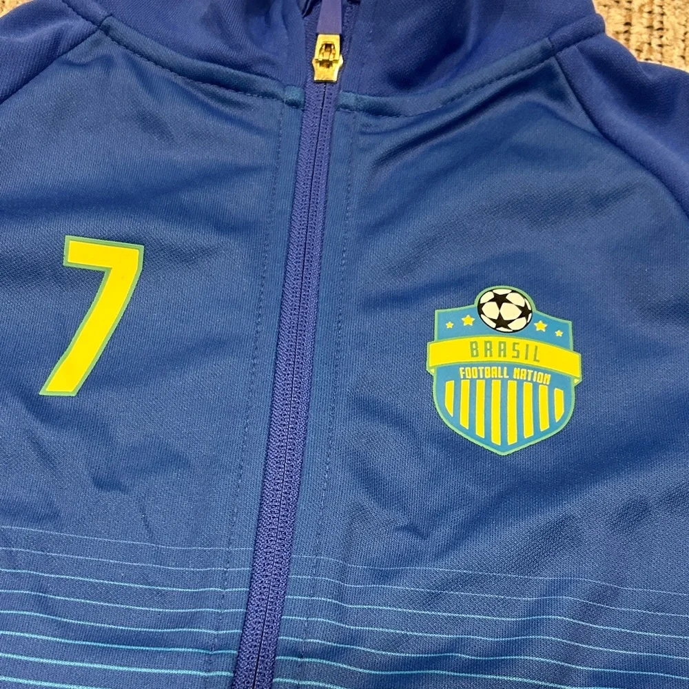 Kids Blue Soccer Zip-Up Jacket - Unbranded 5T